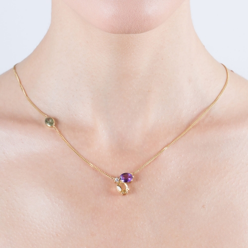 Pırlanta Altın Turmalin İz Kolye Pırlanta Altın Turmalin İz Kolye