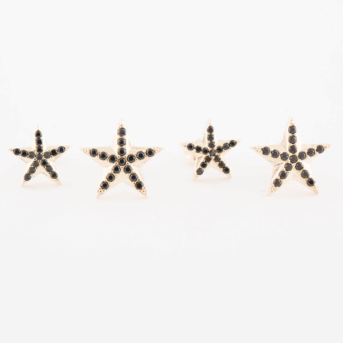 Altın Venüs Siyah Taşlı Büyük Boy Küpe Altın Venüs Siyah Taşlı Büyük Boy Küpe